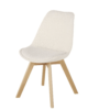 Chaise style scandinave à bouclettes écrues et bois