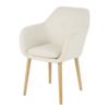 Fauteuil à dîner bouclettes écrues